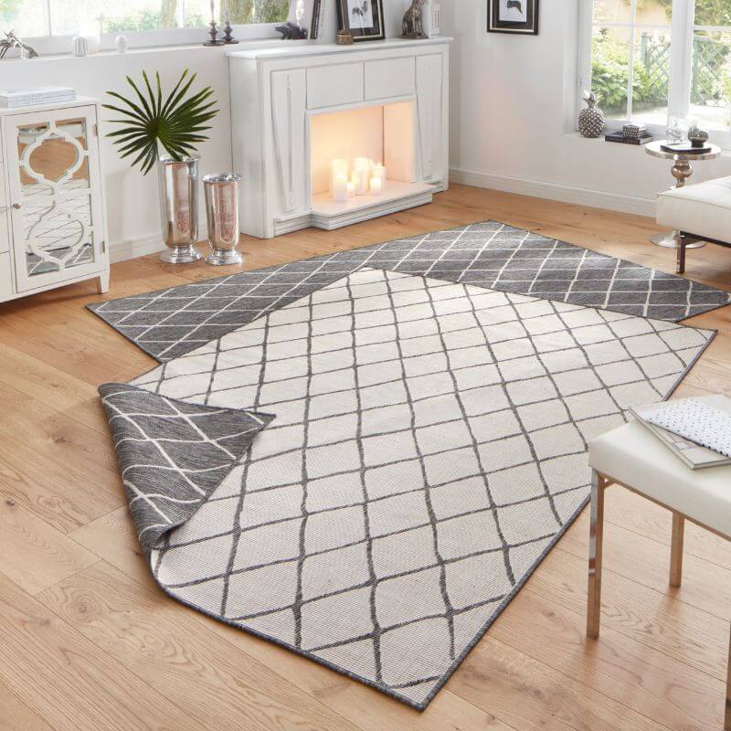 Reversible Indoor‑Outdoor Geometric Flatweave Rug by The Rugs