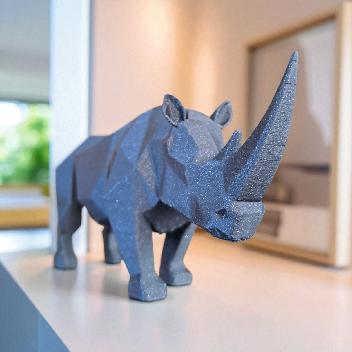 Filamora Studios 3D Printed Rhino Sculpture
