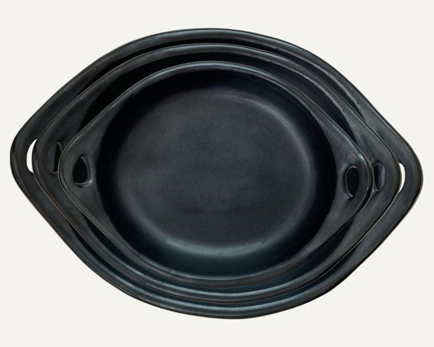 CasaLatina Chamba Black Clay Roasting Dish - Set of 3