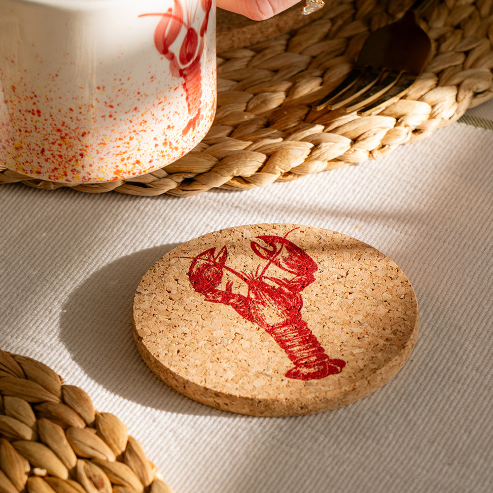 Selbrae House Red Lobster Single Cork Coaster