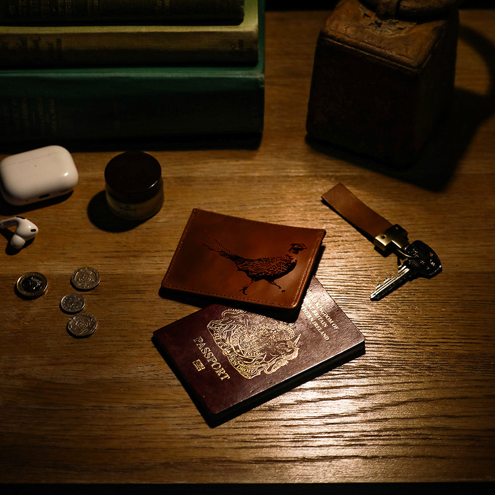 Selbrae House Pheasant Leather Card Wallet