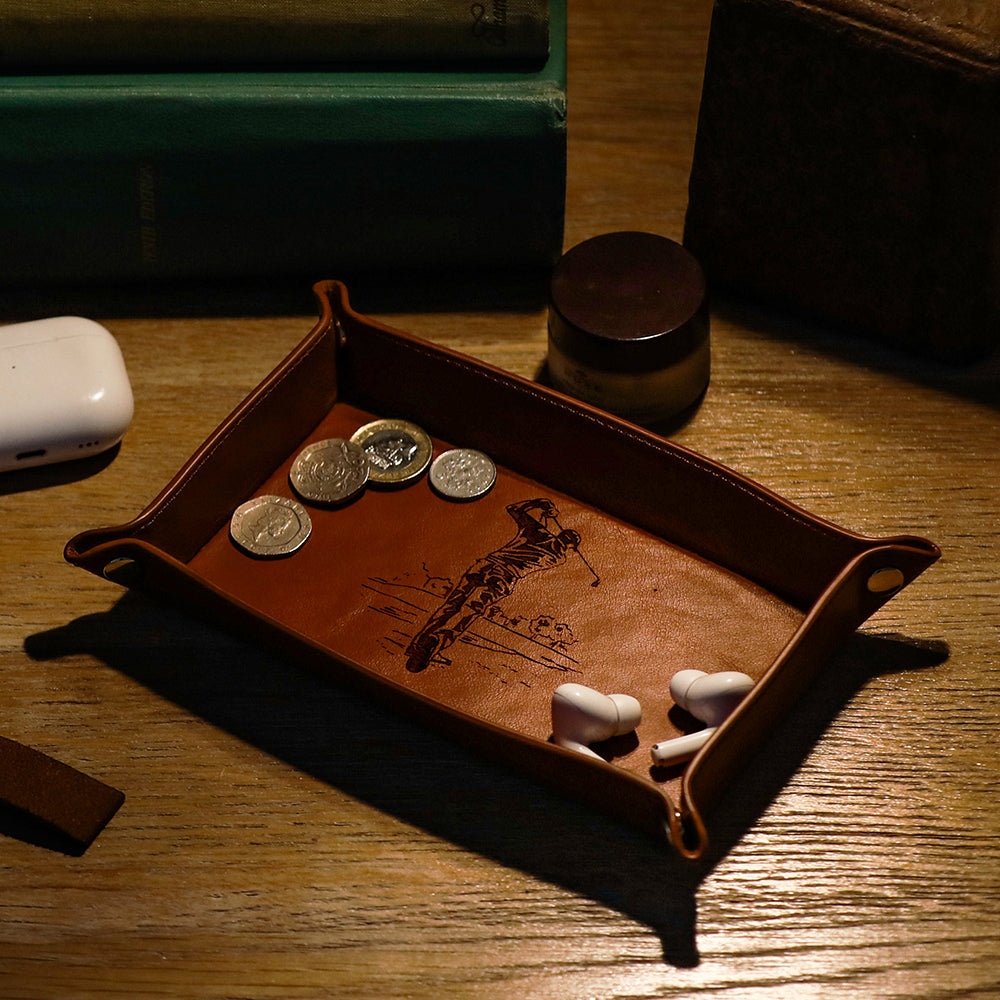 Selbrae House Golf Leather Trinket Tray
