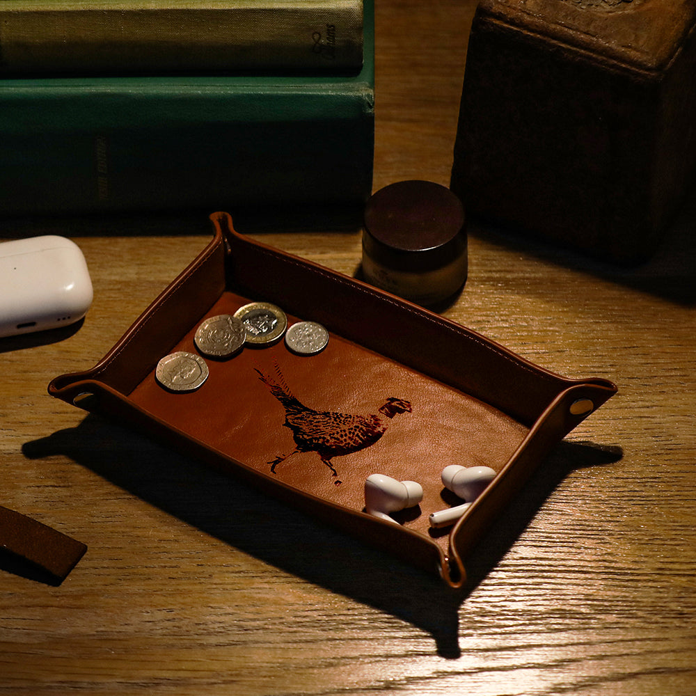 Selbrae House Pheasant Leather Trinket Tray