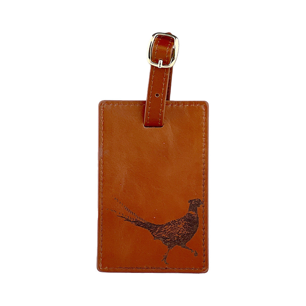 Selbrae House Pheasant Leather Luggage Tag