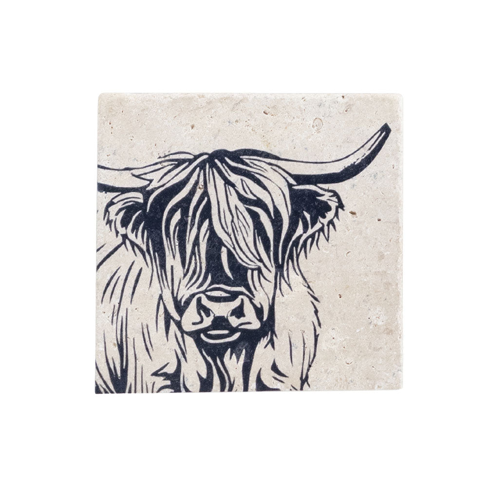 Highland Cow Selbrae House Single Stone Coaster