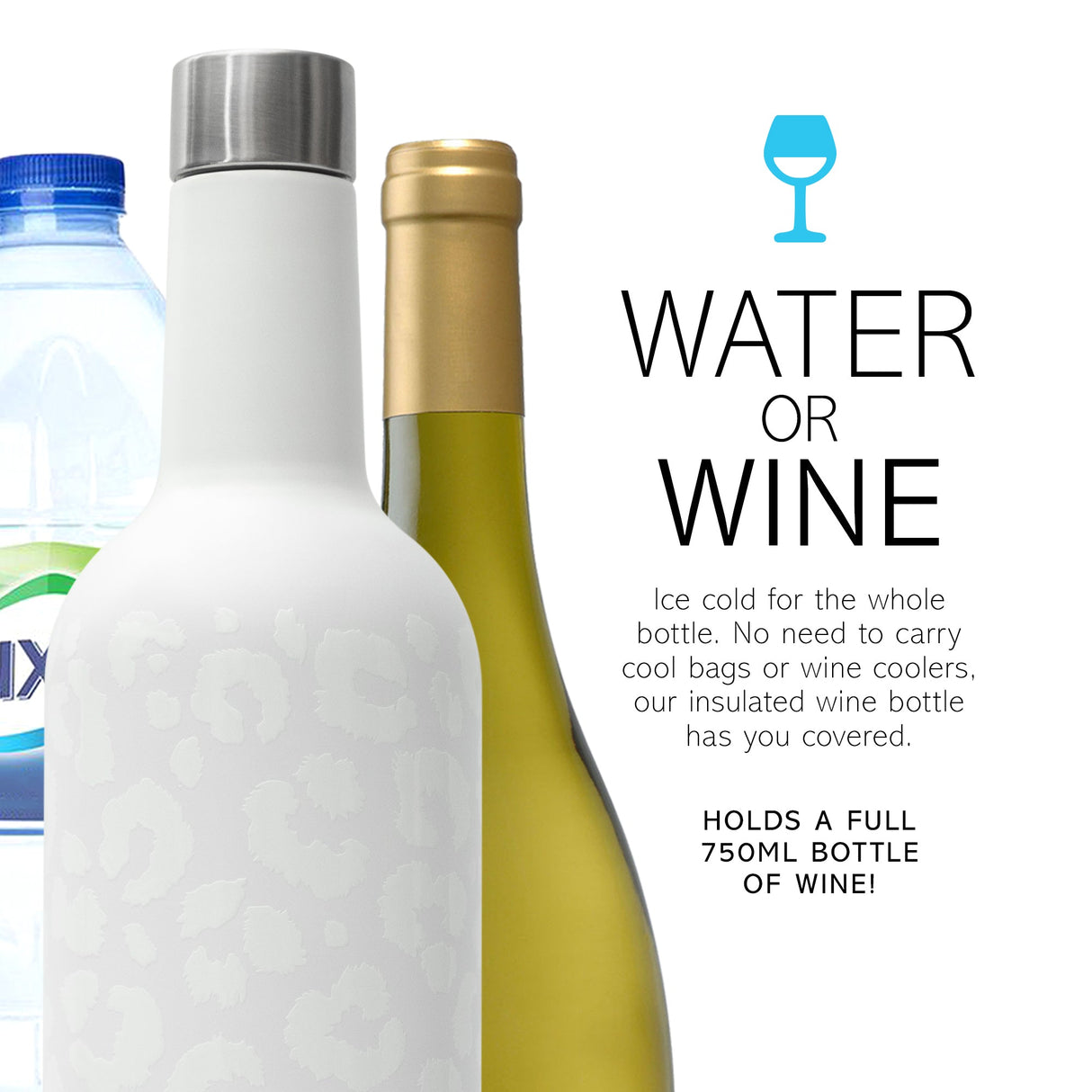 Sup drinkware Insulated Wine Bottle Snow Leopard