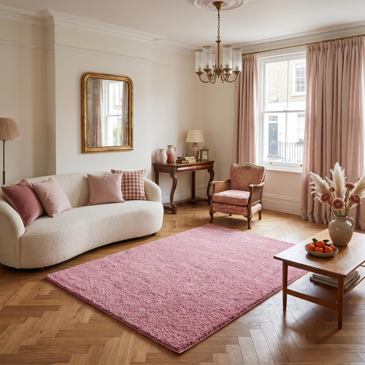 Myshaggy Solid Pink Rug by The Rugs