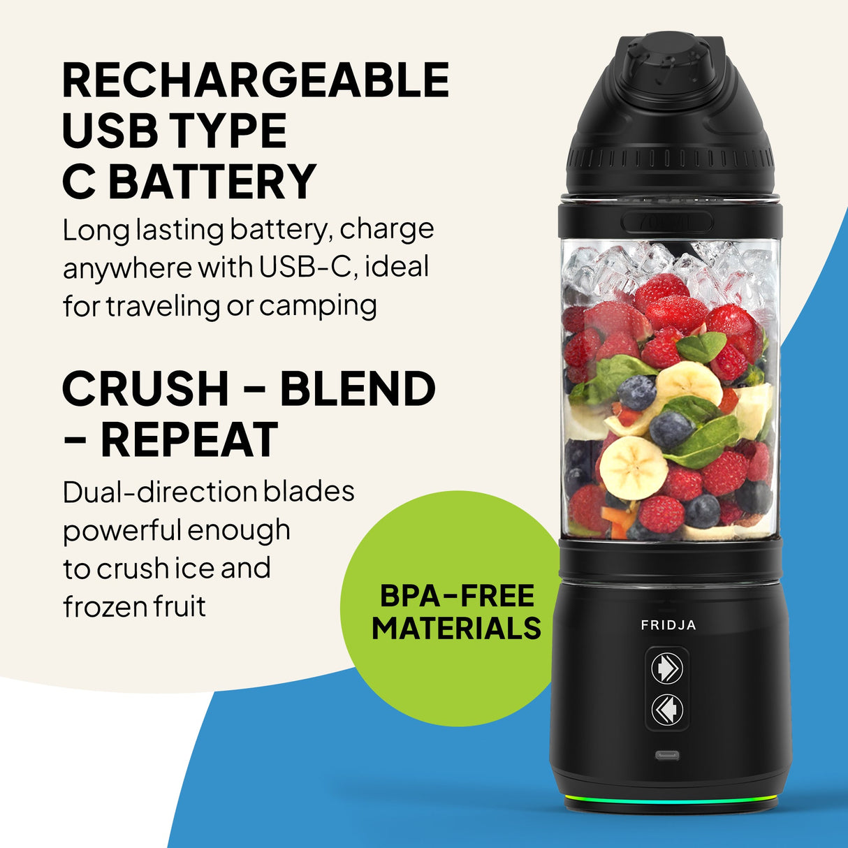 Fridja F500 Portable Blender, 700ml