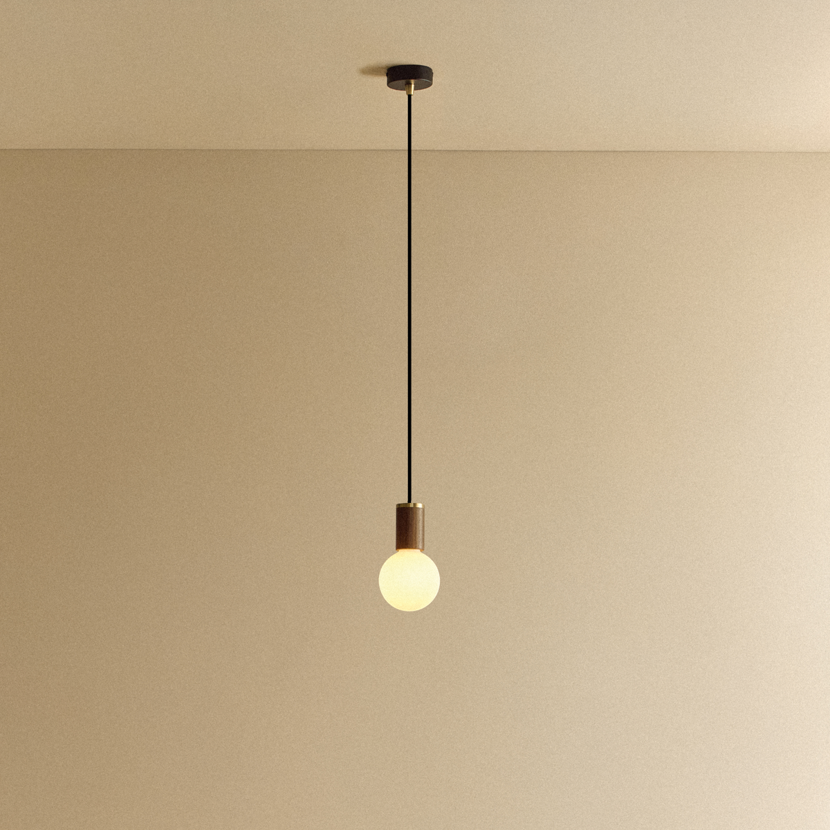 Tala Sphere III Pendant Light in Walnut