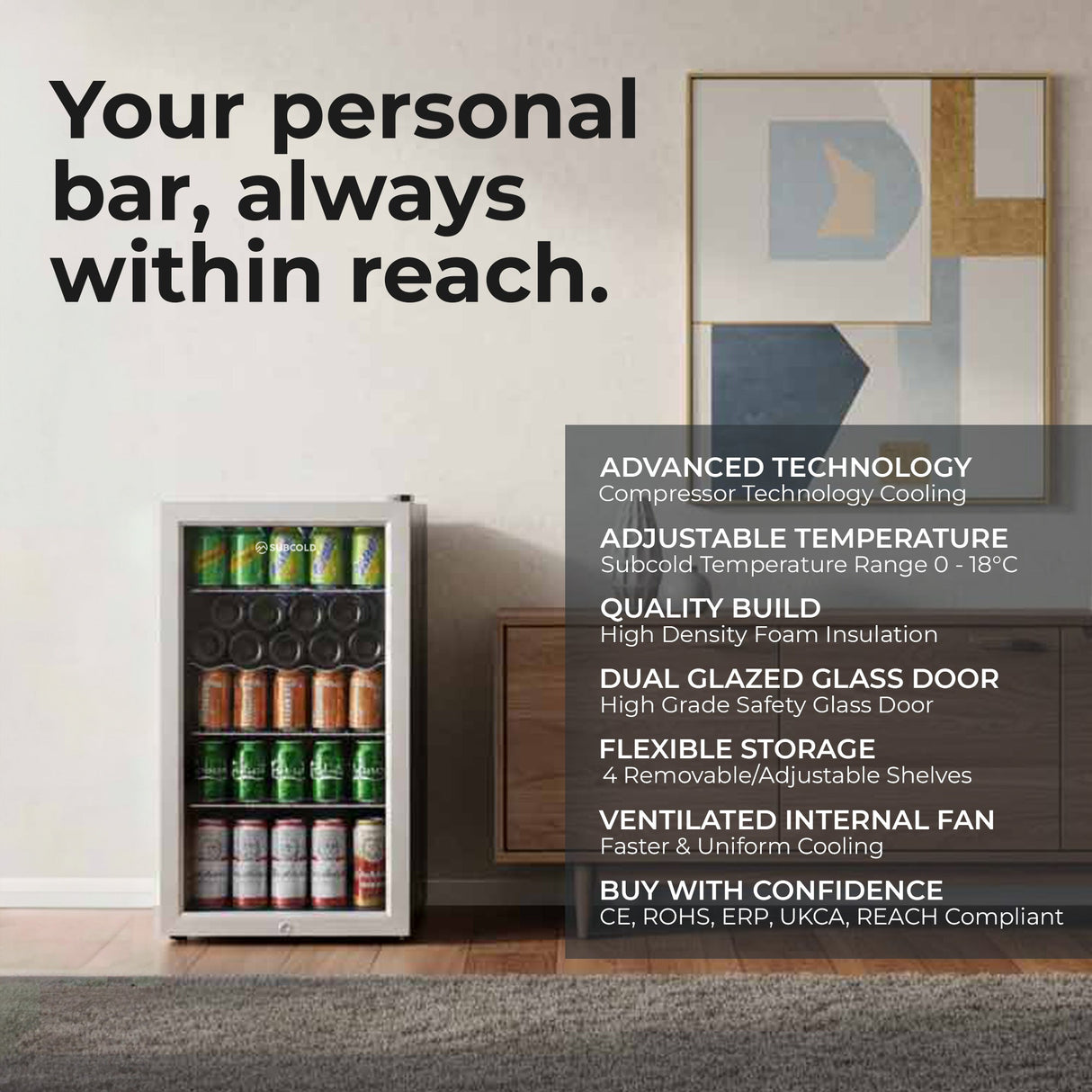 Subcold Super85 LED Beer Fridge | 83L