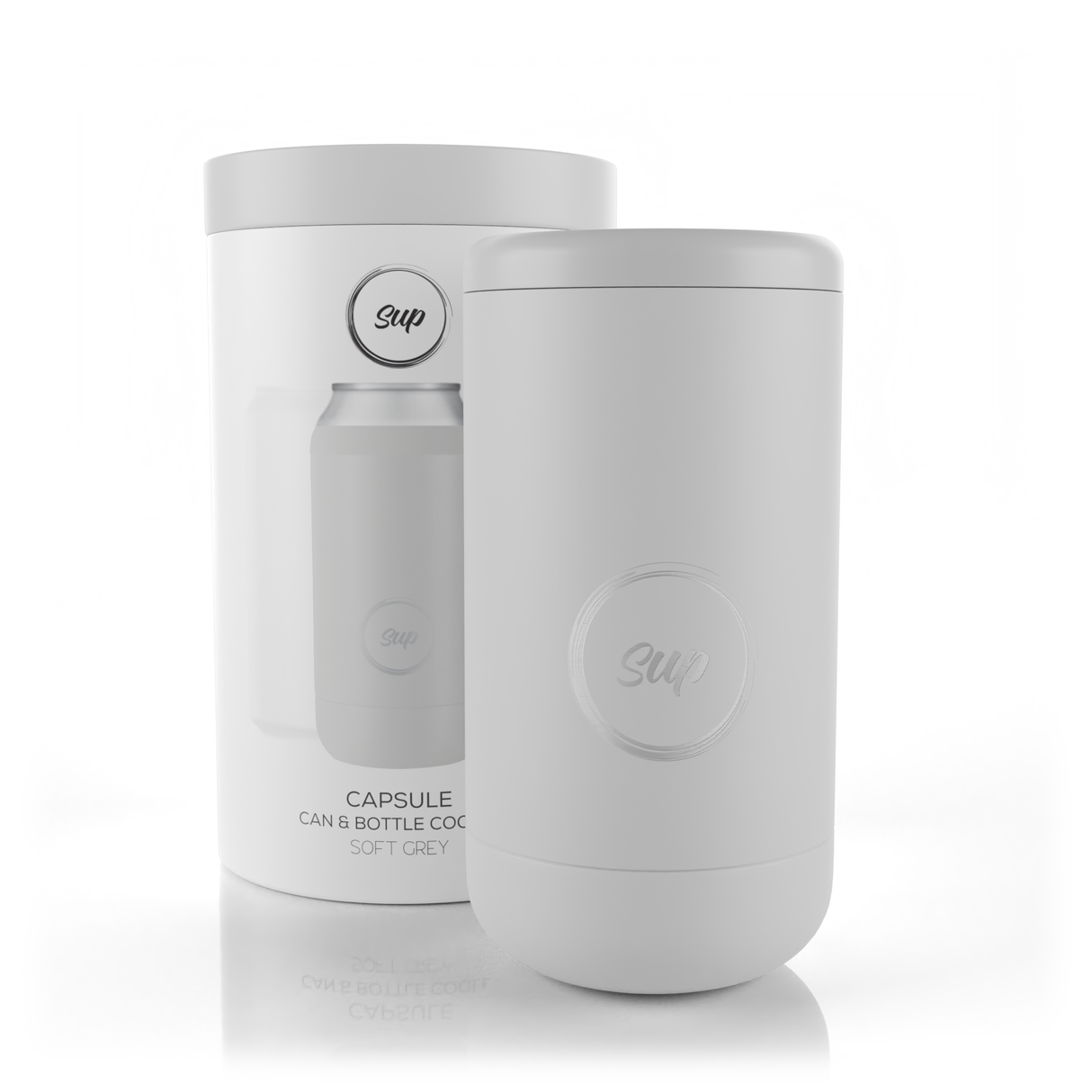 Sup drinkware Capsule Bottle & Can Cooler Soft Grey