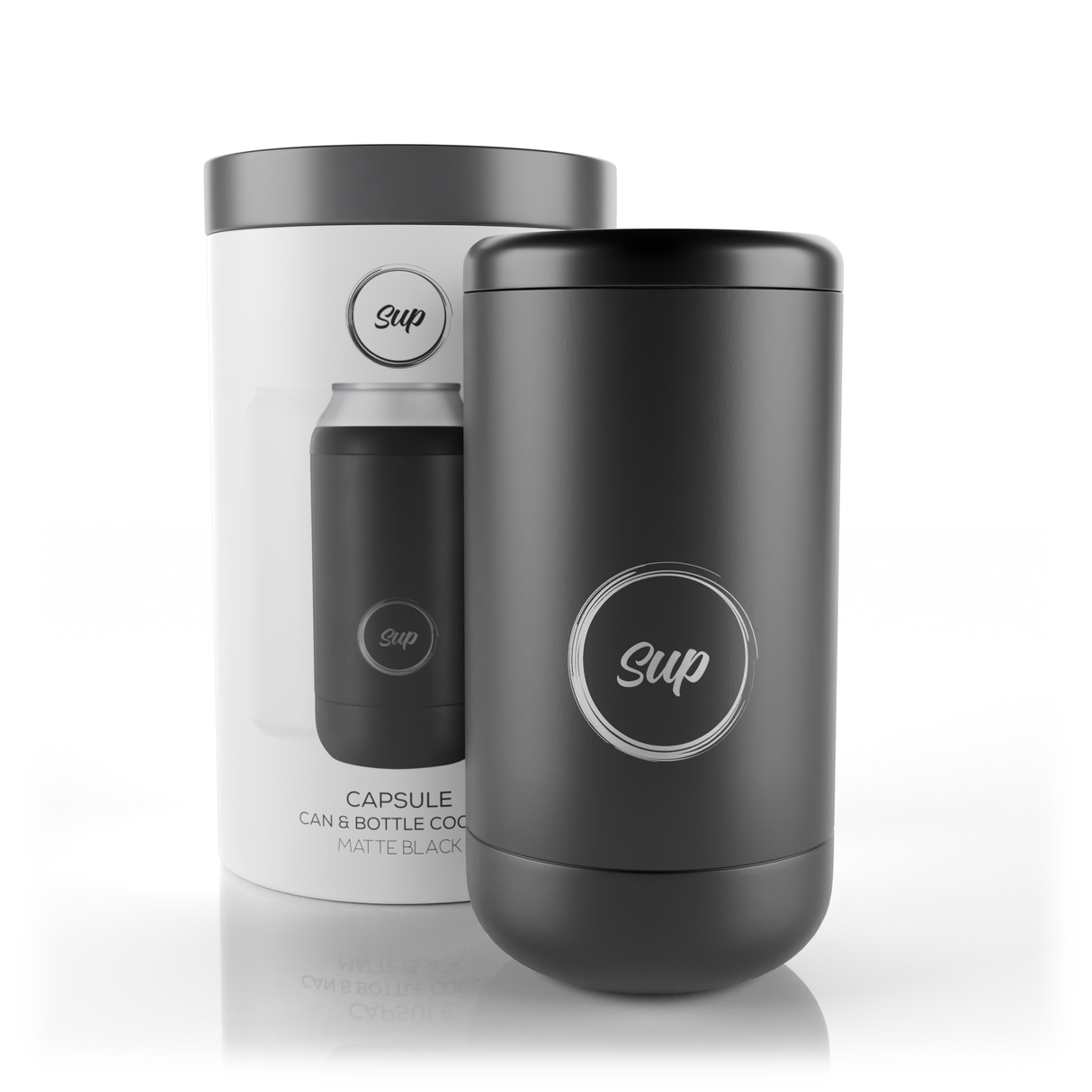 Sup drinkware Capsule Bottle & Can Cooler Matte Black