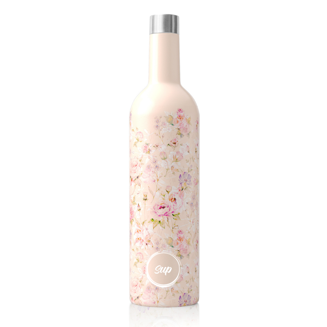 Sup drinkware Insulated Wine Bottle Flowers