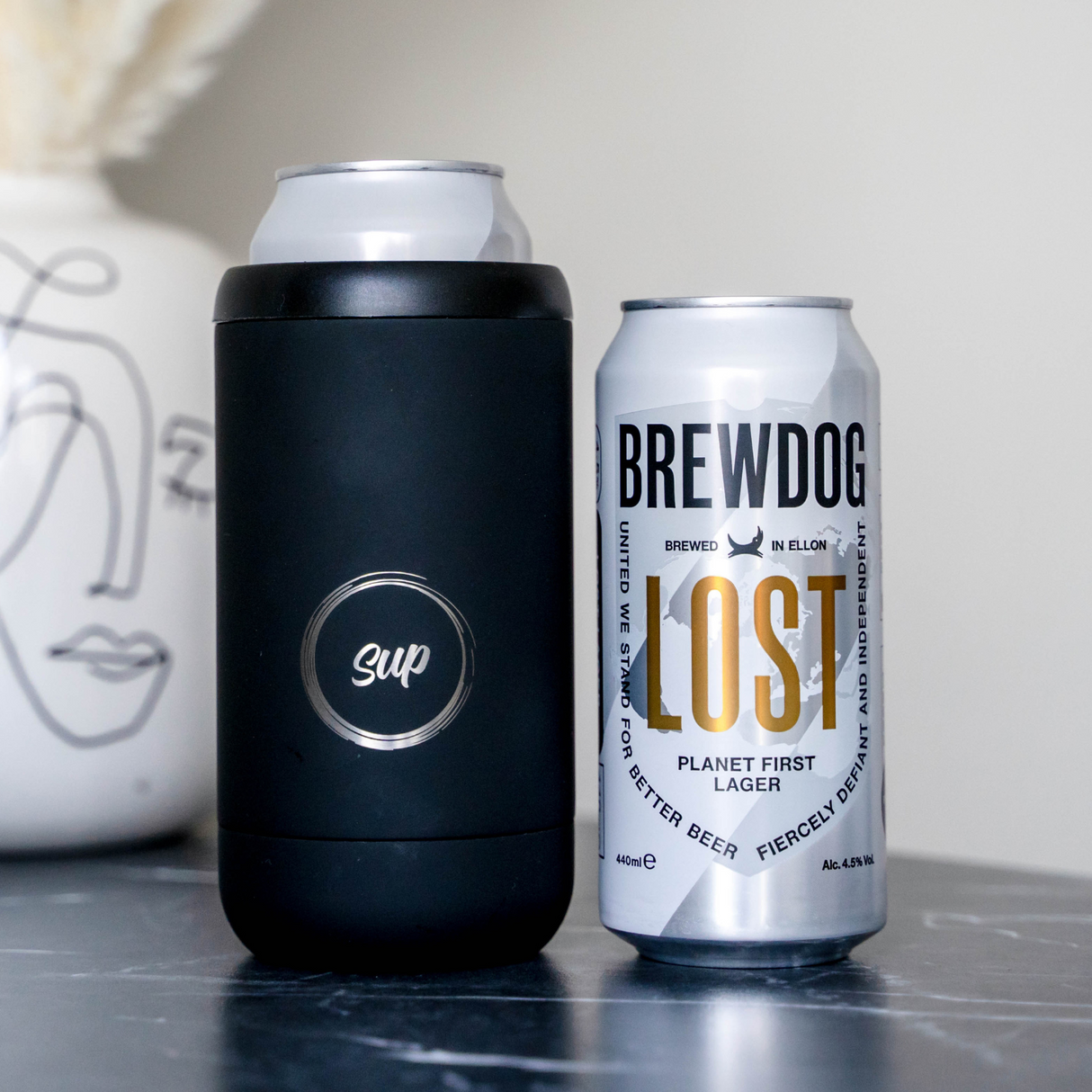Sup drinkware Capsule Bottle & Can Cooler Matte Black