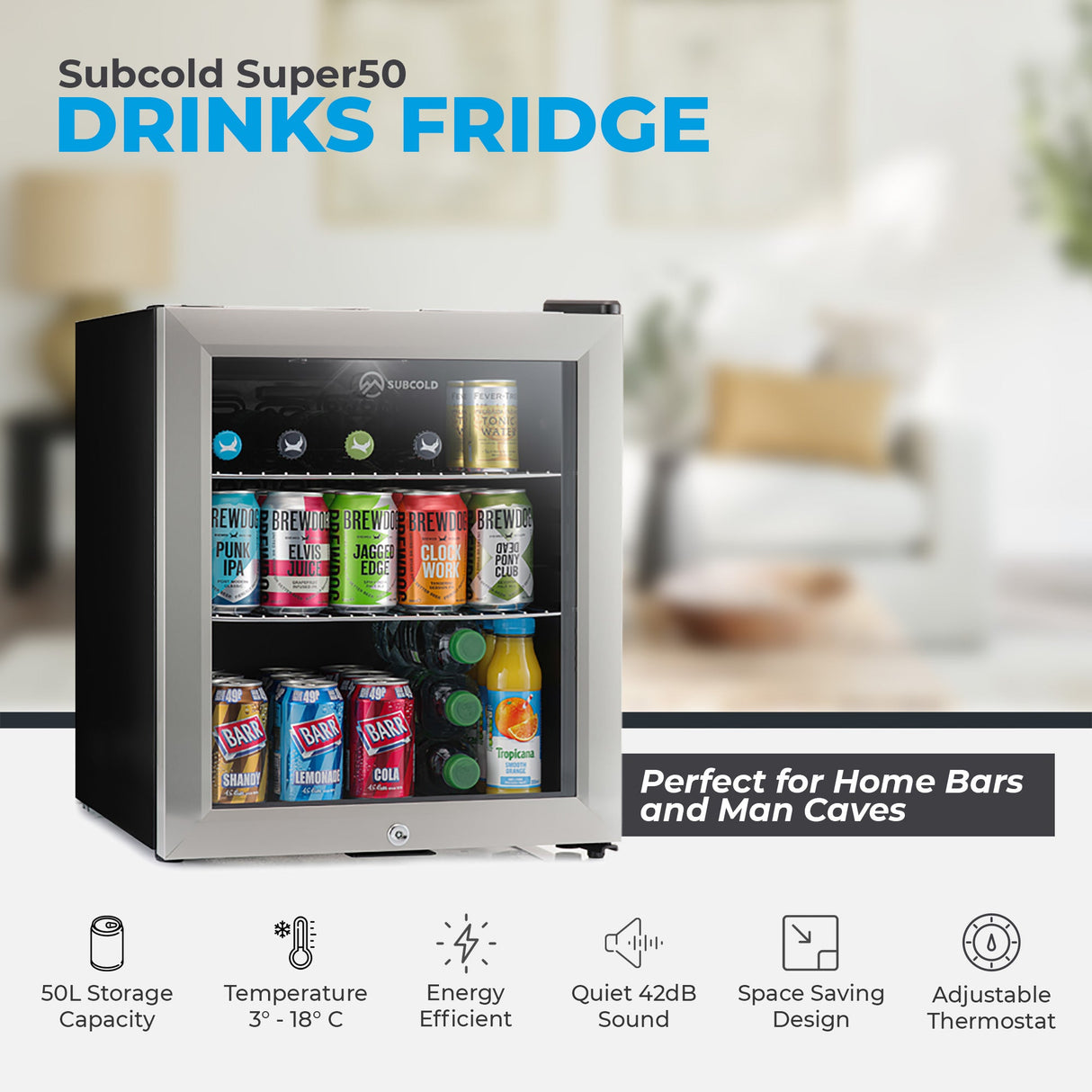 Subcold Super50 LED Beer Fridge | 50L