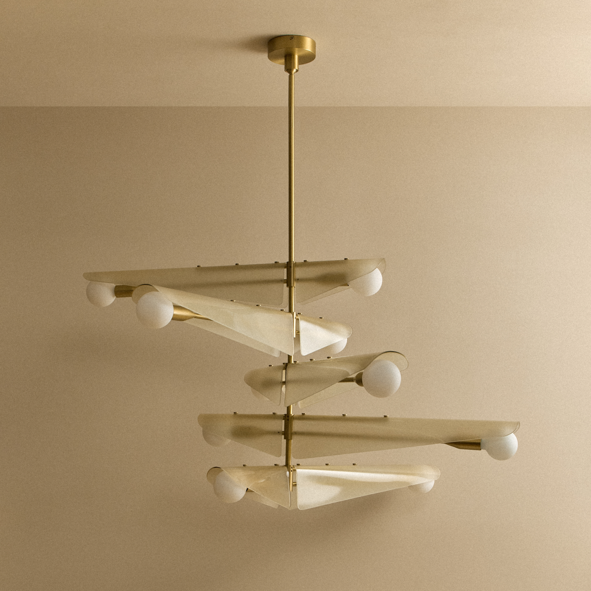 Tala Sycamore 5-Tier Chandelier in Dusk Pink