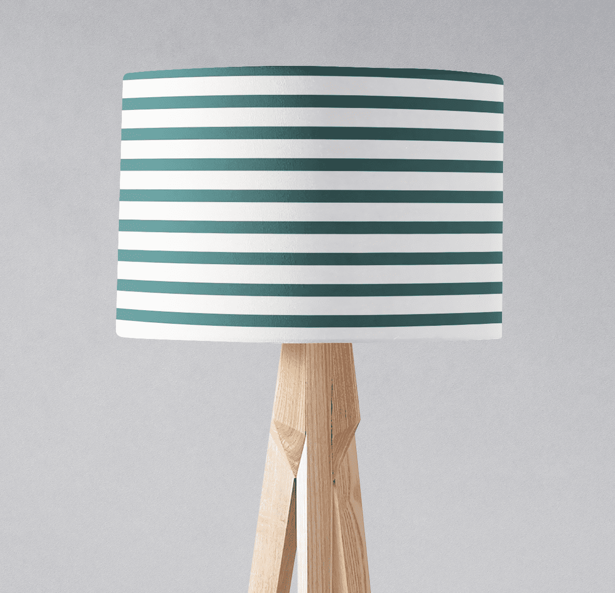 Shadowbright Teal and White Geometric Striped Lampshade, Ceiling or Table