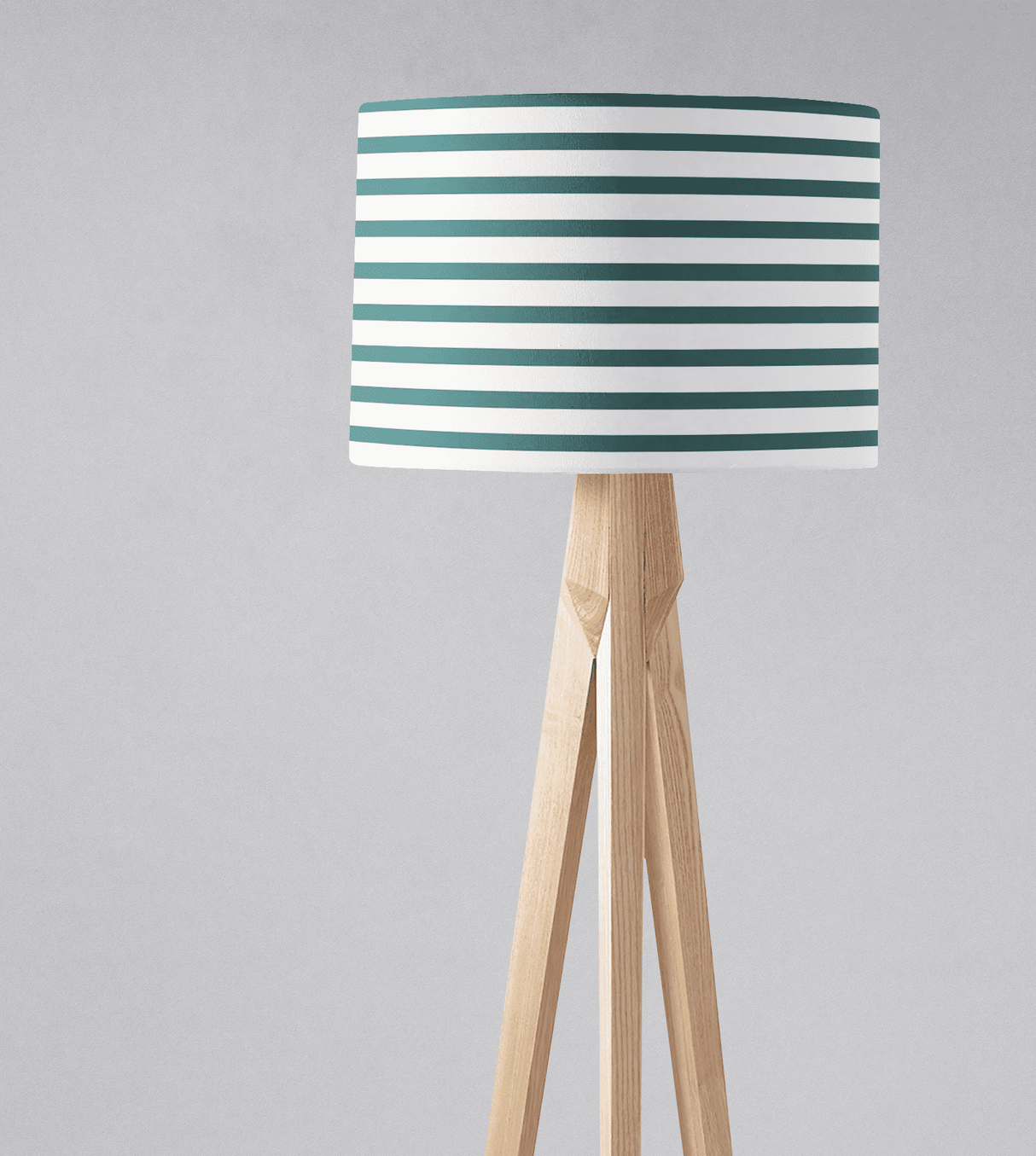 Shadowbright Teal and White Geometric Striped Lampshade, Ceiling or Table