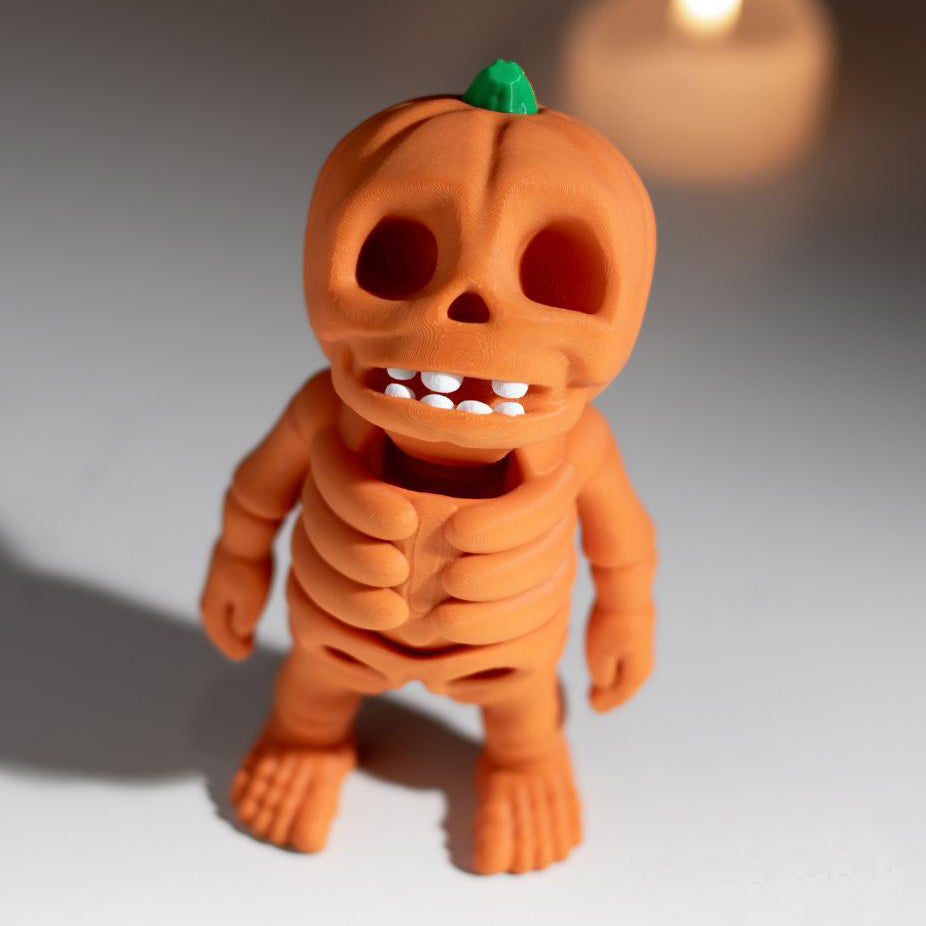 Filamora Studios Flexi Pumpkin Skeleton Keychain