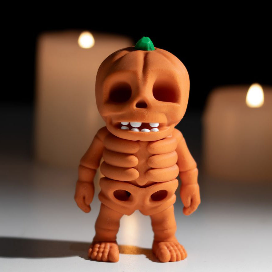 Filamora Studios Flexi Pumpkin Skeleton Keychain