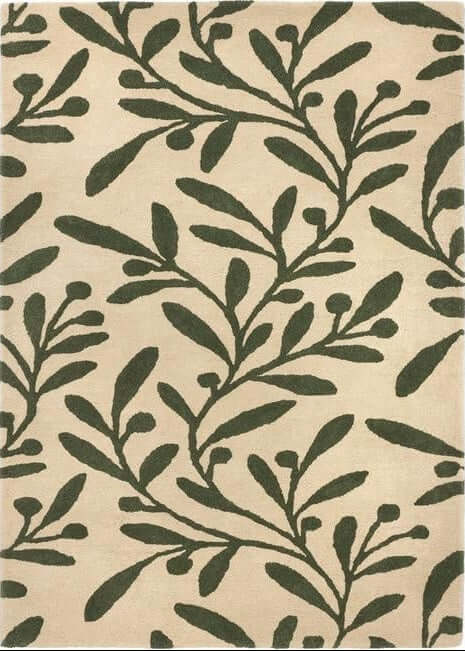 Cream Wool Rug Floral Design | The Rugs