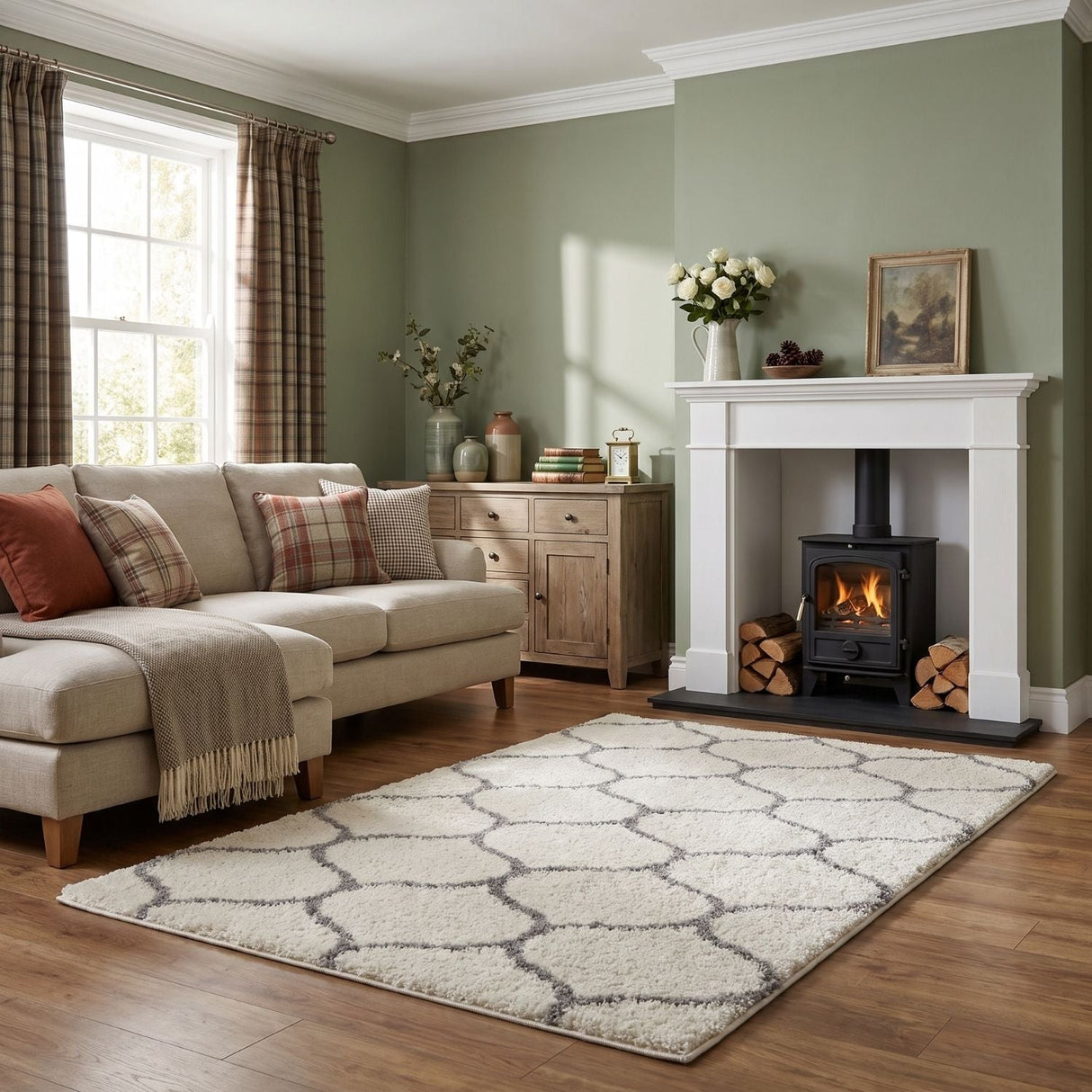 The Rugs - Moroccan Ivory Shaggy Rug | 600