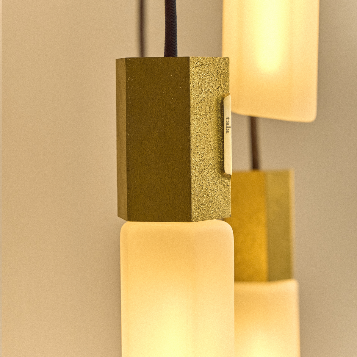 Tala Basalt Triple Pendant Light in Brass