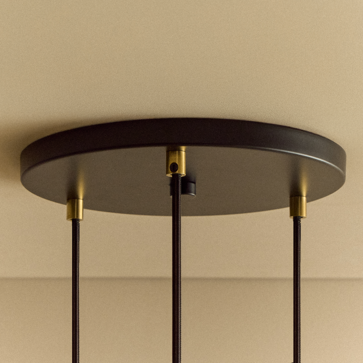 Tala Triple Pendant Light in Brass with Sphere IV Bulbs