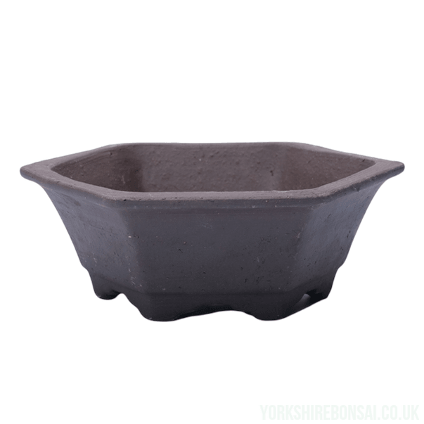 Yorkshire Bonsai Hexagonal Unglazed Bonsai Pot - 18cm
