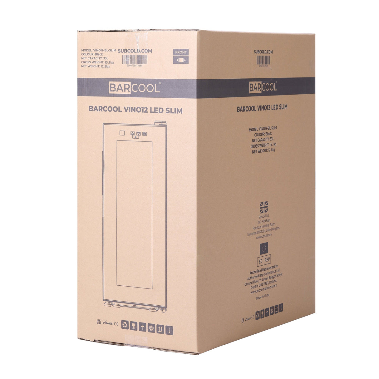 Subcold Barcool Vino12 LED Slim Wine Cooler