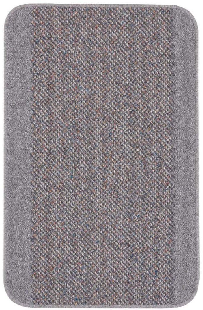 Washable Bordered Silver Grey Rug | 110G