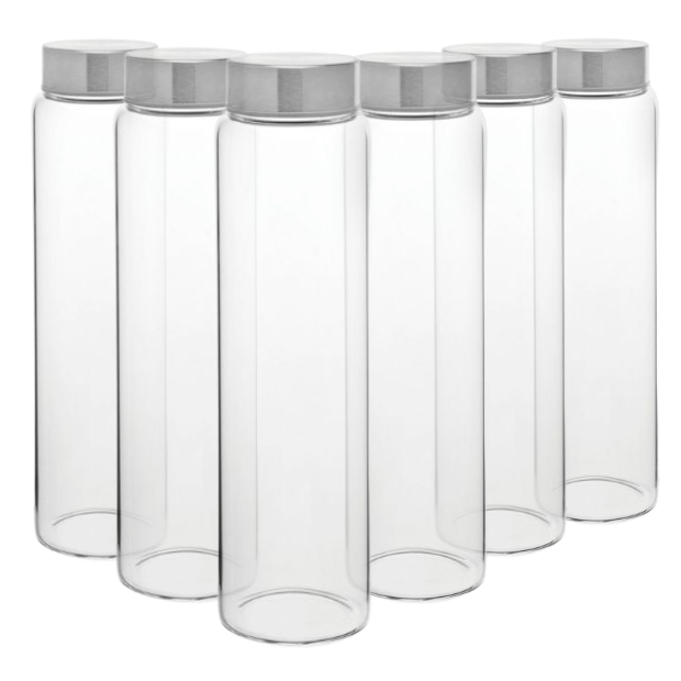 Glassware UK Screw Top Glass Bottles 1L - Set of 6
