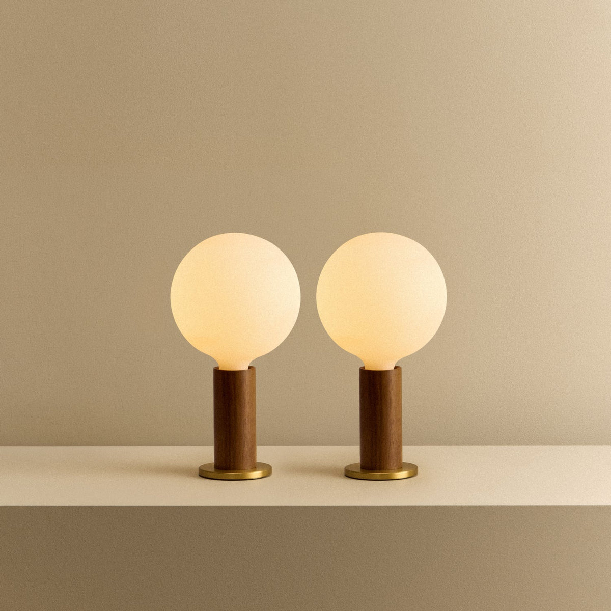 Tala Knuckle Table Lamp in Walnut with Sphere IV