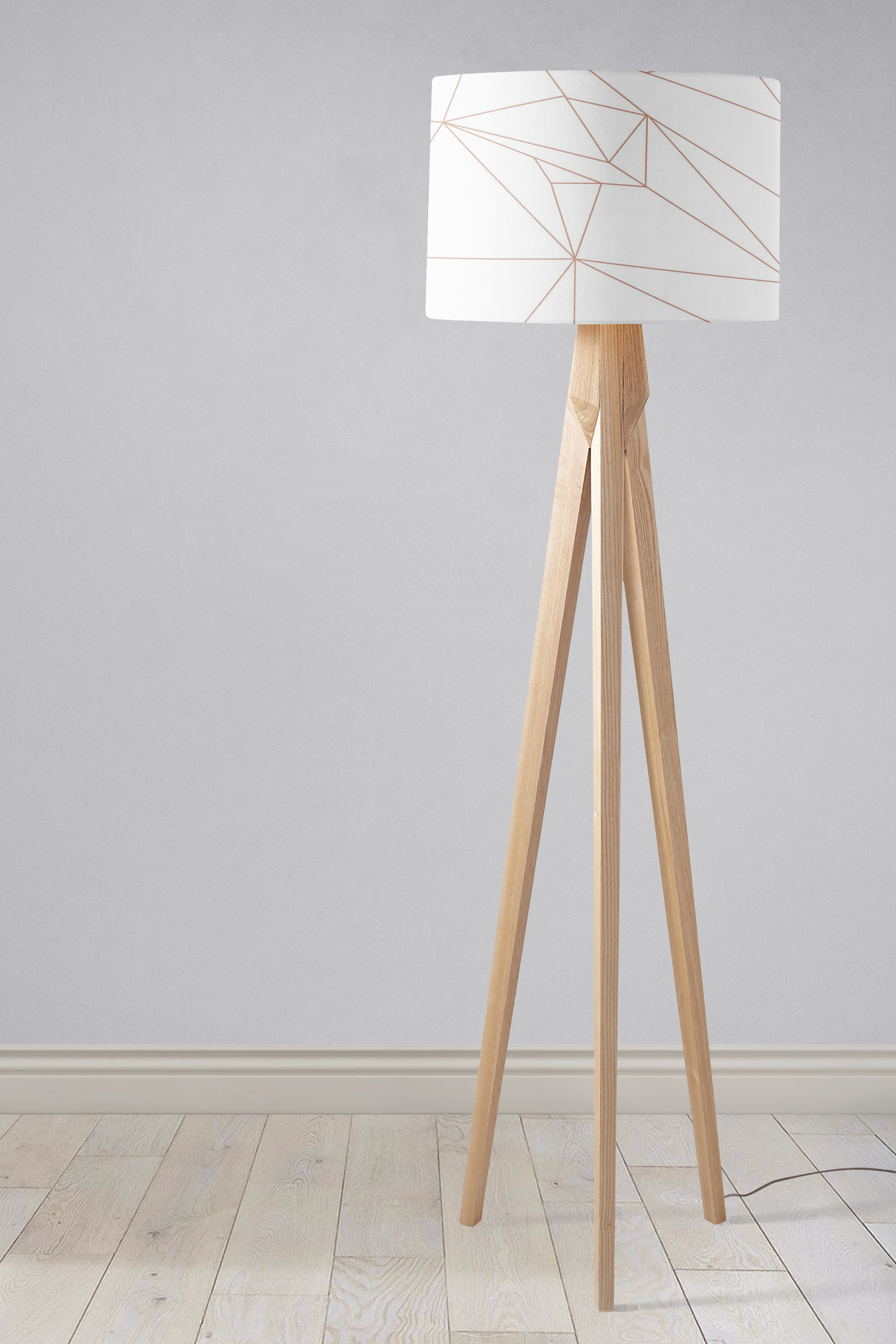 Shadowbright White and Rose Gold Lines Lampshade