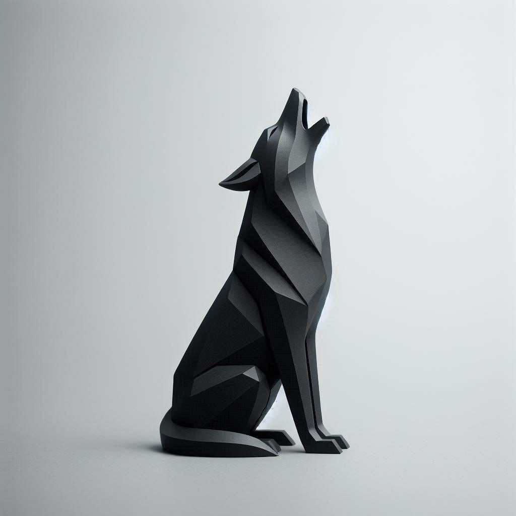 Filamora Studios Low Poly Wolf Sculpture