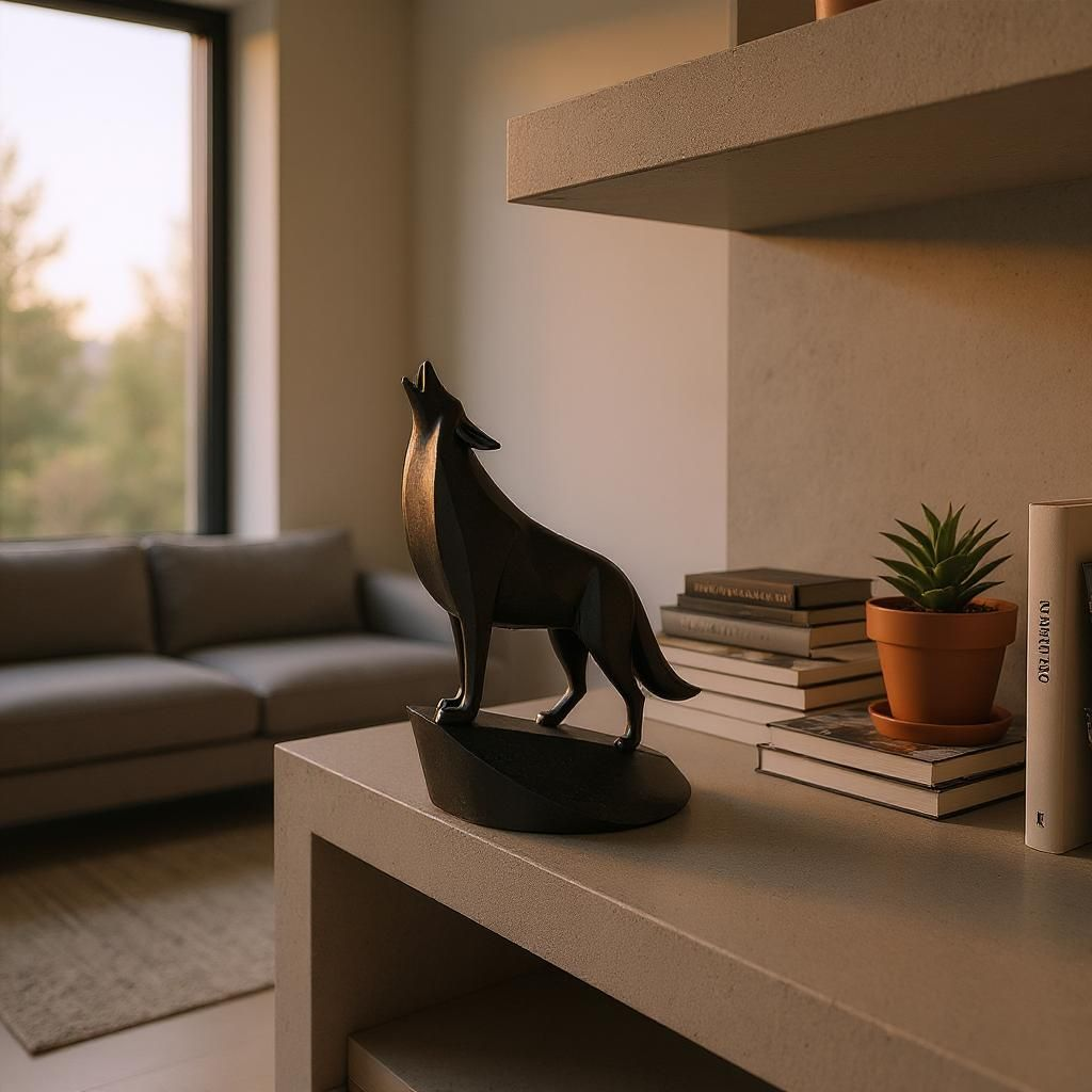 Filamora Studios Minimalist Wolf Sculpture