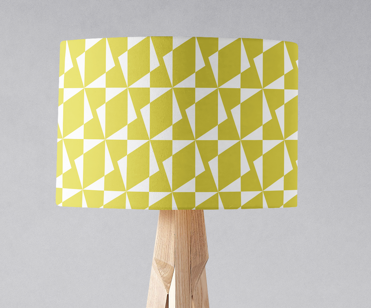 Shadowbright Yellow Retro Geometric Lampshade