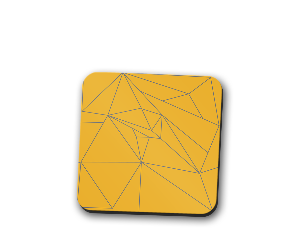 Shadowbright Yellow and Grey Lines Contemporary Coasters, 9cm x 9cm