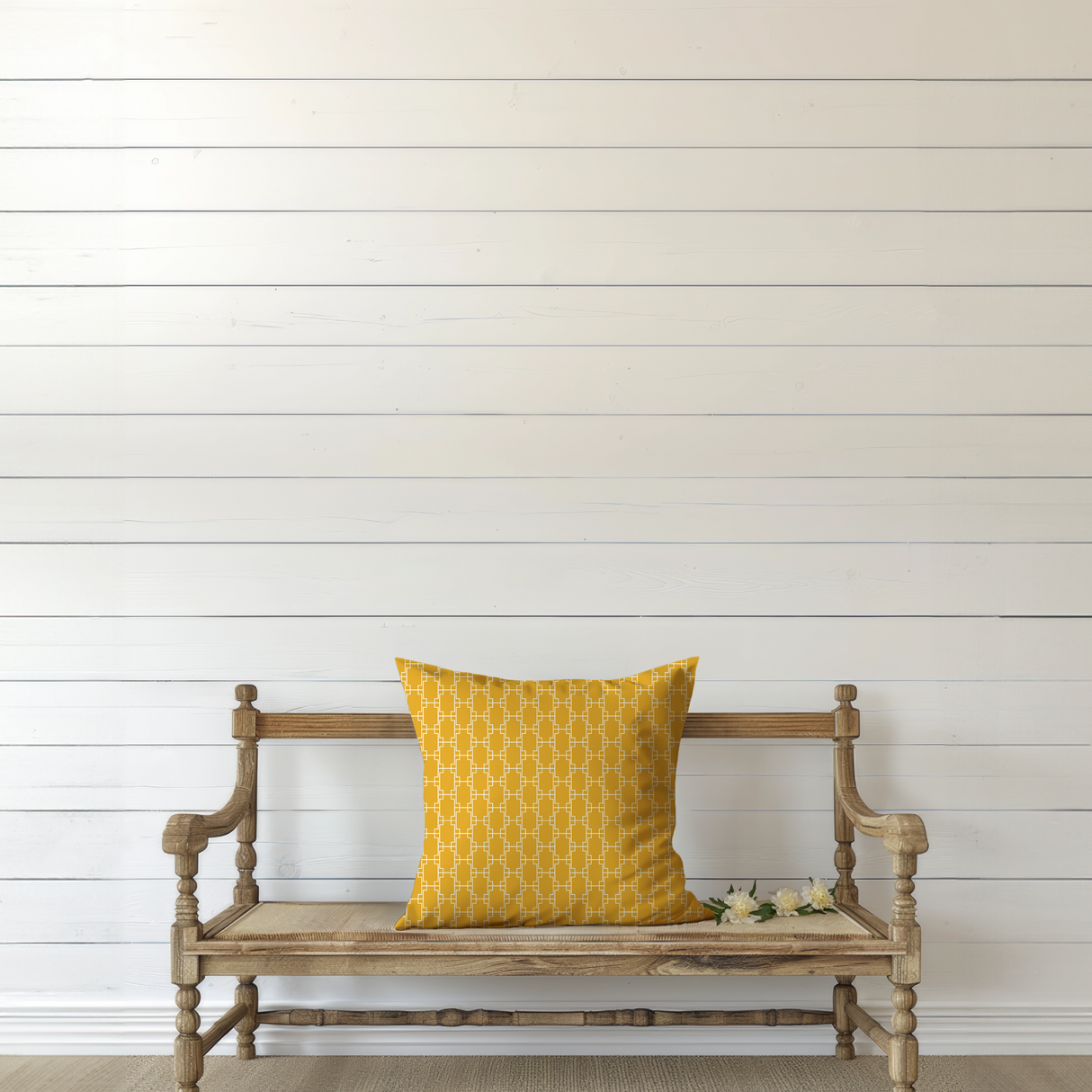 Shadowbright Retro Yellow Geometric Cushion Cover – Throw Pillow
