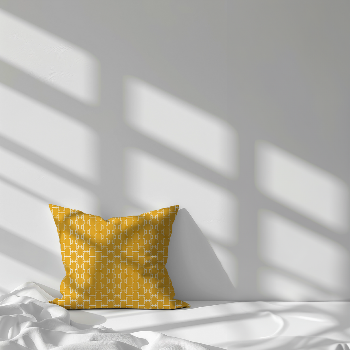 Shadowbright Retro Yellow Geometric Cushion Cover – Throw Pillow