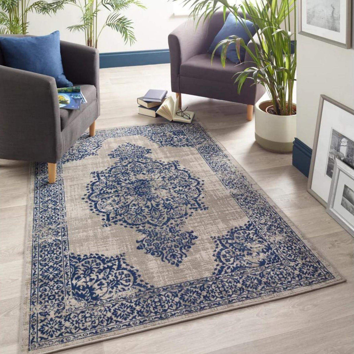 The Rugs Saville Grey/Blue Vintage Rug