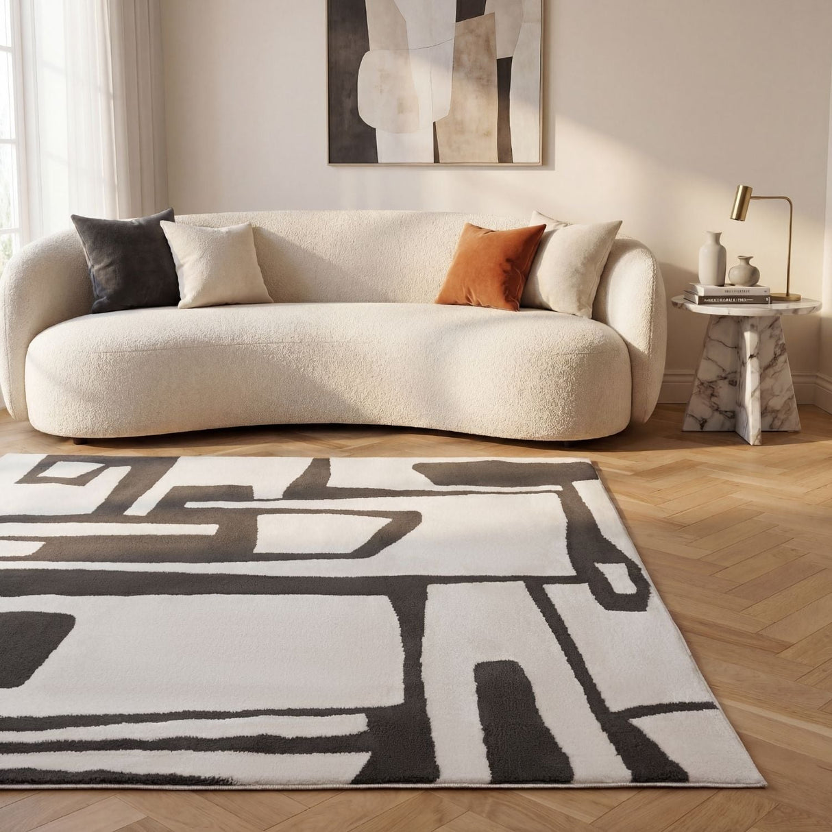 The Rugs Loft Abstract Dark Grey Rug