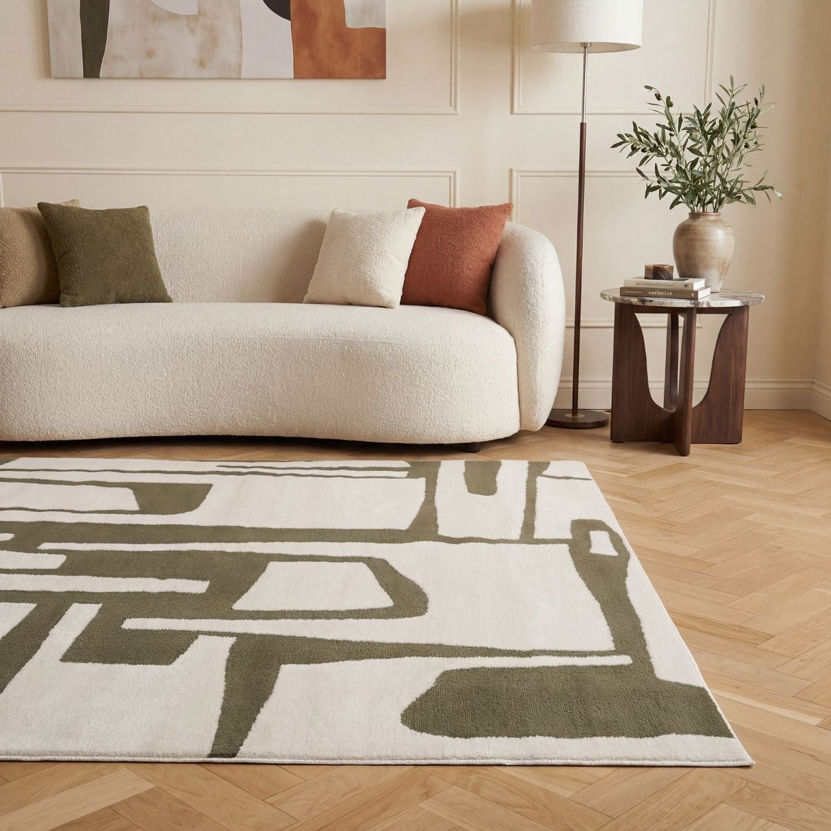 The Rugs Loft Abstract Green Rug