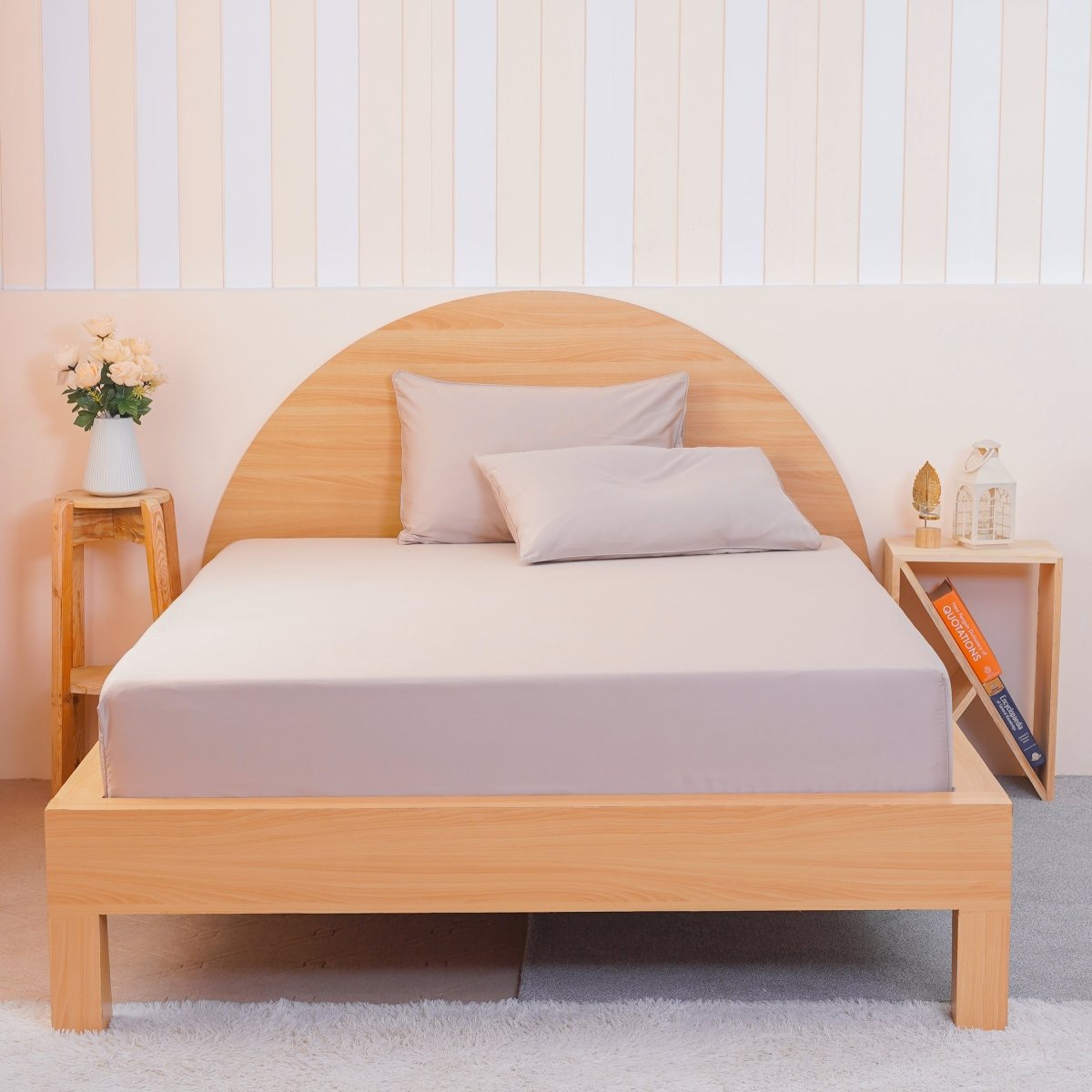 SHEET STORY Ackly Bamboo Beige Fitted Sheet