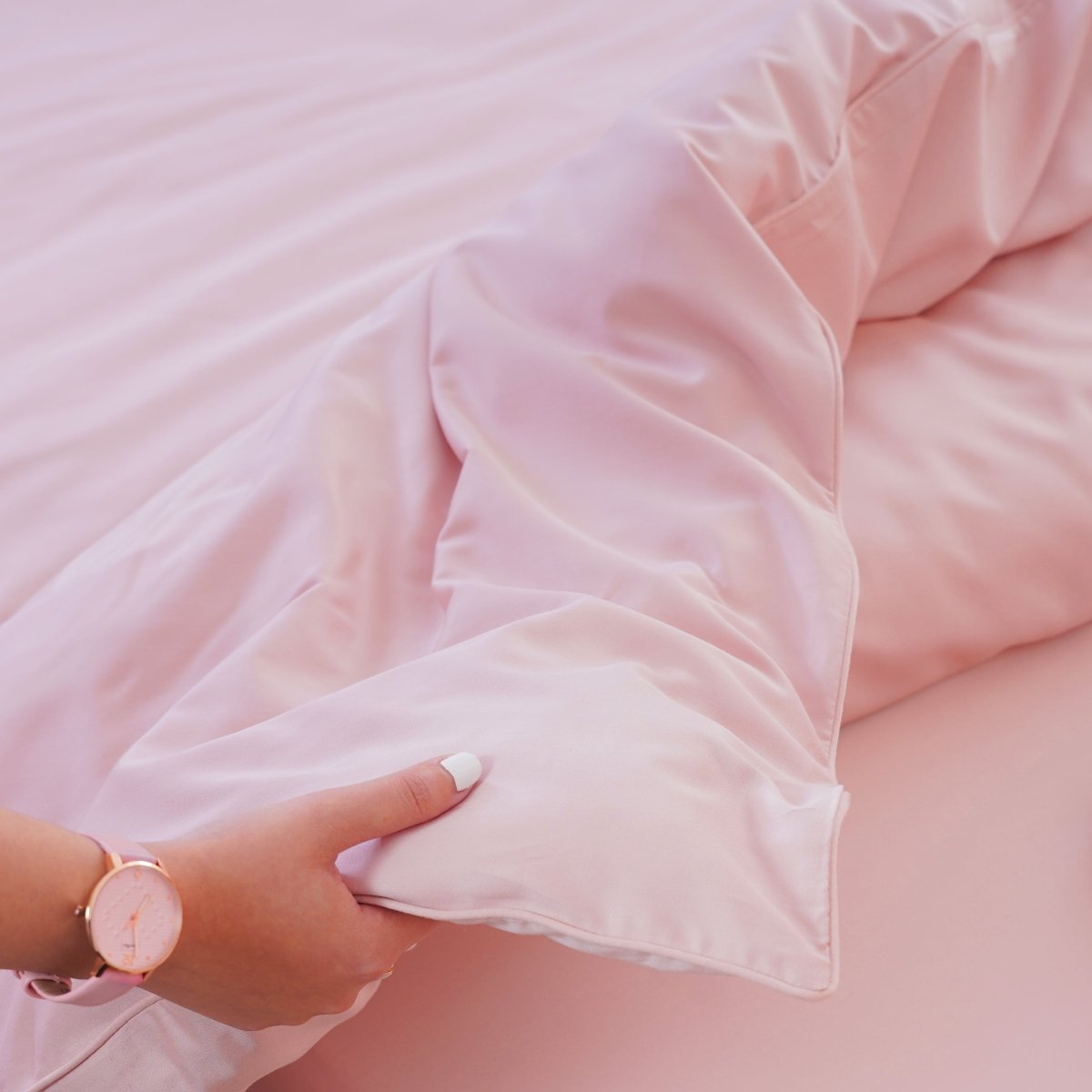 SHEET STORY Ackly Bamboo Duvet Cover - Blush Pink