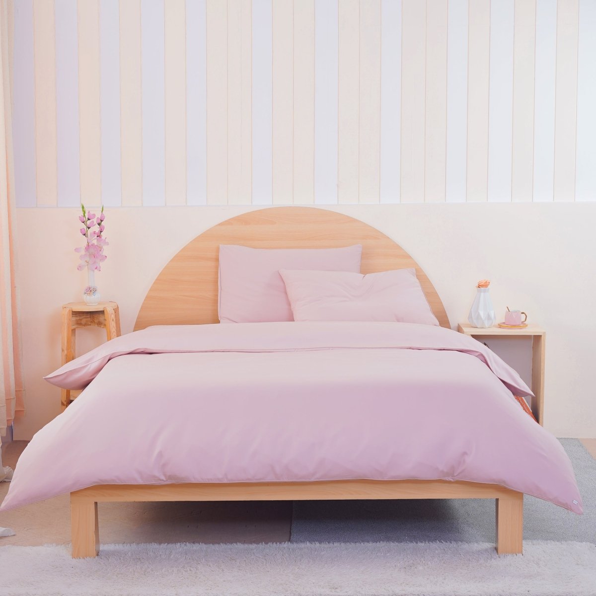 SHEET STORY Ackly Bamboo Duvet Cover - Blush Pink