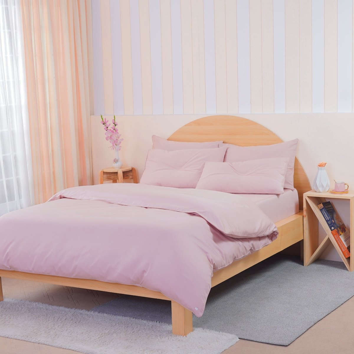 SHEET STORY Ackly Bamboo Duvet Cover - Blush Pink