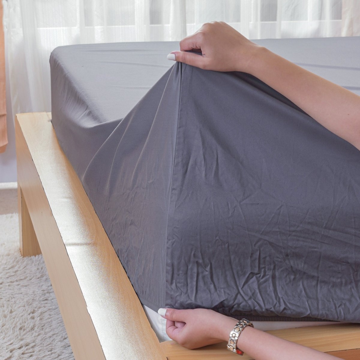 SHEET STORY Ackly Bamboo Charcoal Fitted Sheet