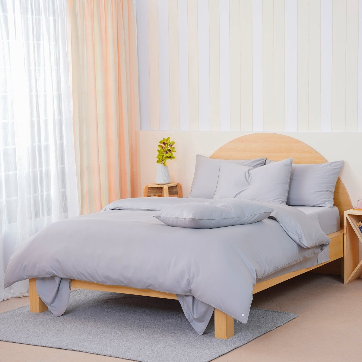 SHEET STORY Ackly Bamboo Dove Grey Flat Sheet