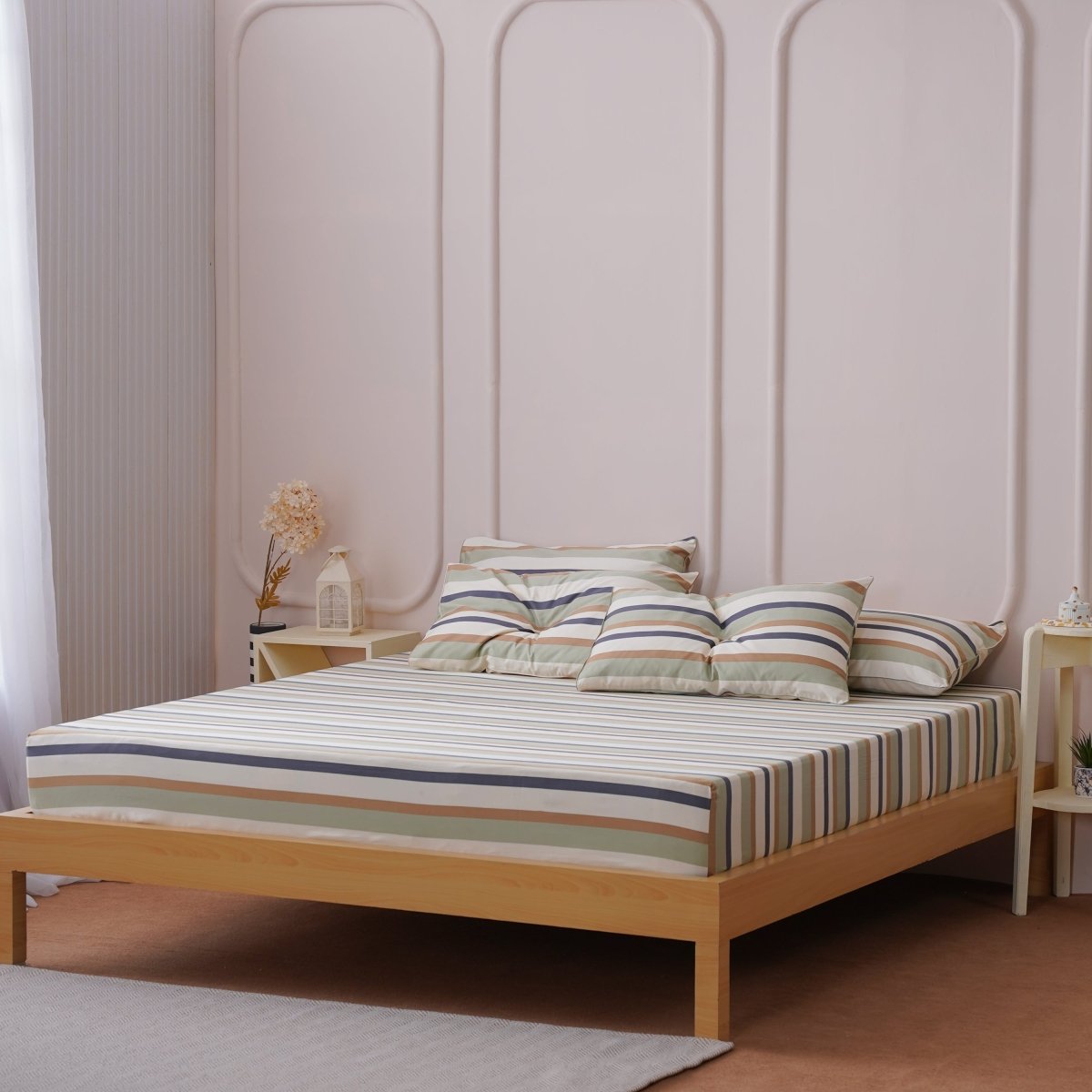 SHEET STORY Ackly Bamboo - Harmony Stripe Fitted Sheet